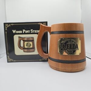 Legend of Zelda Tears of the Kingdom Wood Stein Aluminum Lined Mug CultureFly